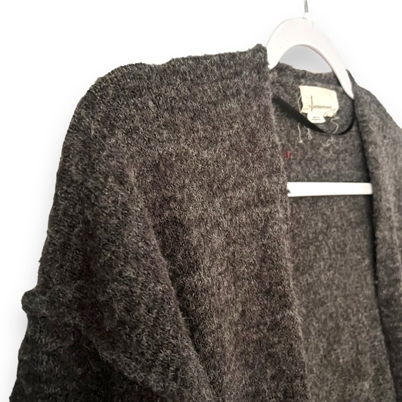 Anthropologie Charcoal Gray Open Front Cardigan Size XS Pockets Wool Blend - Picture 6 of 7